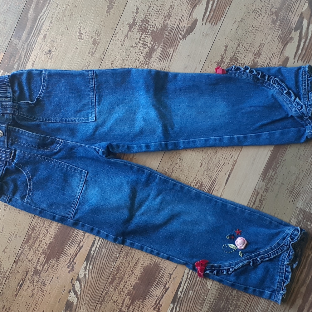 $4 IN BUNDLE Girls Flower Jeans Ruffle
